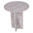 Cavallo Side Table - Fantasy Grey Marble - Round