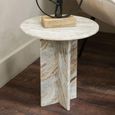 Cavallo Side Table - Fantasy Grey Marble - Round