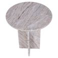 Cavallo Side Table - Fantasy Grey Marble - Round