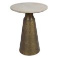 Clifton Side Table - Light Travertine Marble - Round