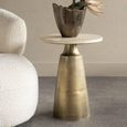 Clifton Side Table - Light Travertine Marble - Round