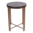 Dalston Side Table - Black Sandblasted Wood - Round