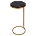 Iota Accent Table - Black Marble - Round