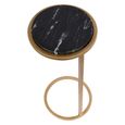 Iota Accent Table - Black Marble - Round