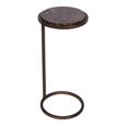 Iota Accent Table - Brown Emperador Marble - Round