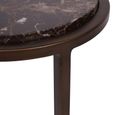 Iota Accent Table - Brown Emperador Marble - Round