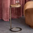 Iota Accent Table - Forest Brown Marble - Round