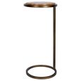 Iota Accent Table - Forest Brown Marble - Round