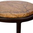 Iota Accent Table - Forest Brown Marble - Round