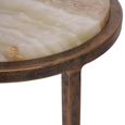 Iota Accent Table - Green Onyx Marble - Round