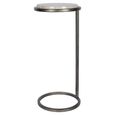 Iota Accent Table - Grey Emperador Marble - Round