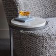 Iota Accent Table - Grey Emperador Marble - Round