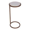 Iota Accent Table - White Banswara Marble - Round