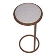 Iota Accent Table - White Banswara Marble - Round