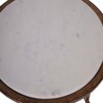 Iota Accent Table - White Banswara Marble - Round