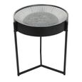 Palladium Side Table - Black and Nickel Cogs - Round