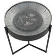 Palladium Side Table - Black and Nickel Cogs - Round