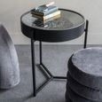Palladium Side Table - Black and Nickel Cogs - Round