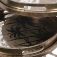 Palm Tree Side Tray Table - Gold Metal - Round - Set of 2