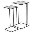 Salzburg Side Table - Glass and Bronze Metal - Square - Set of 2