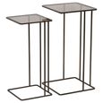 Salzburg Side Table - Glass and Gold Metal - Square - Set of 2