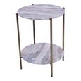 Toronto Side Table - Grey Marble - Round