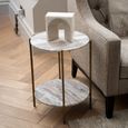 Toronto Side Table - Grey Marble - Round