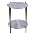 Toronto Side Table - Grey Marble - Round