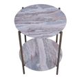 Toronto Side Table - Grey Marble - Round