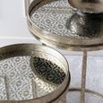 Vienna Side Tray Table - Gold Diamond Metal - Round - Set of 2