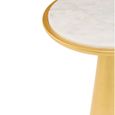 Lino Side Table - Large Round - White Marble with Gold Metal