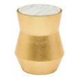 Lino Side Table - Small Drum - White Marble with Gold Metal