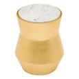 Lino Side Table - Small Drum - White Marble with Gold Metal