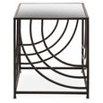 Logan Side Table - Square - Mirrored with Black Metal