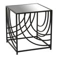 Logan Side Table - Square - Mirrored with Black Metal