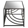 Logan Side Table - Square - Mirrored with Black Metal