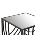 Logan Side Table - Square - Mirrored with Black Metal