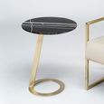 Loop Accent Table - Round - Marble with Brass Base - Variation Available