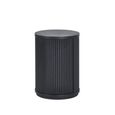 Louis Side Table - 1 Door - Round - Black - Fluted Base