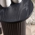 Louis Drinks Table - Round - Black - Fluted Base