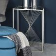 Luna End Table - Square - Clear Glass and Silver Metal