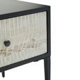 Luxor Side Table - Square - Black and Grey with 1 Drawer