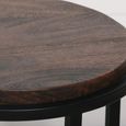 Mango Wood and Metal Side Table - Round - Occasional