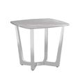 Meghan End Table - Square - Grey Marble and Chrome