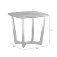 Meghan End Table - Square - Grey Marble and Chrome