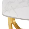 Meghan End Table - Square - White Marble Effect and Gold Metal