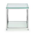 Miami Lamp Table - Square - Glass and Chrome