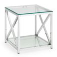 Miami Lamp Table - Square - Glass and Chrome