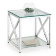 Miami Lamp Table - Square - Glass and Chrome