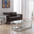 Miami Lamp Table - Square - Glass and Chrome